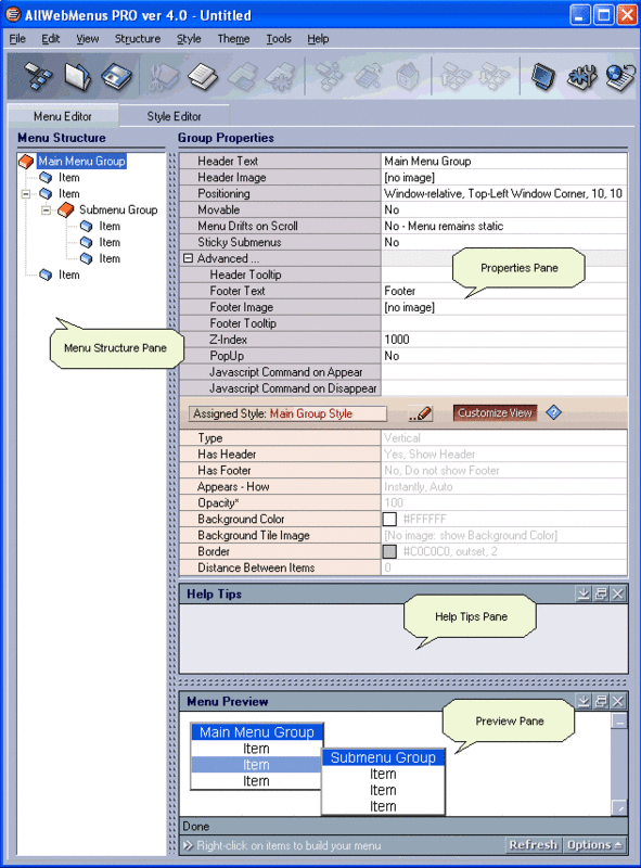 AllWebMenus LITE Screenshot
